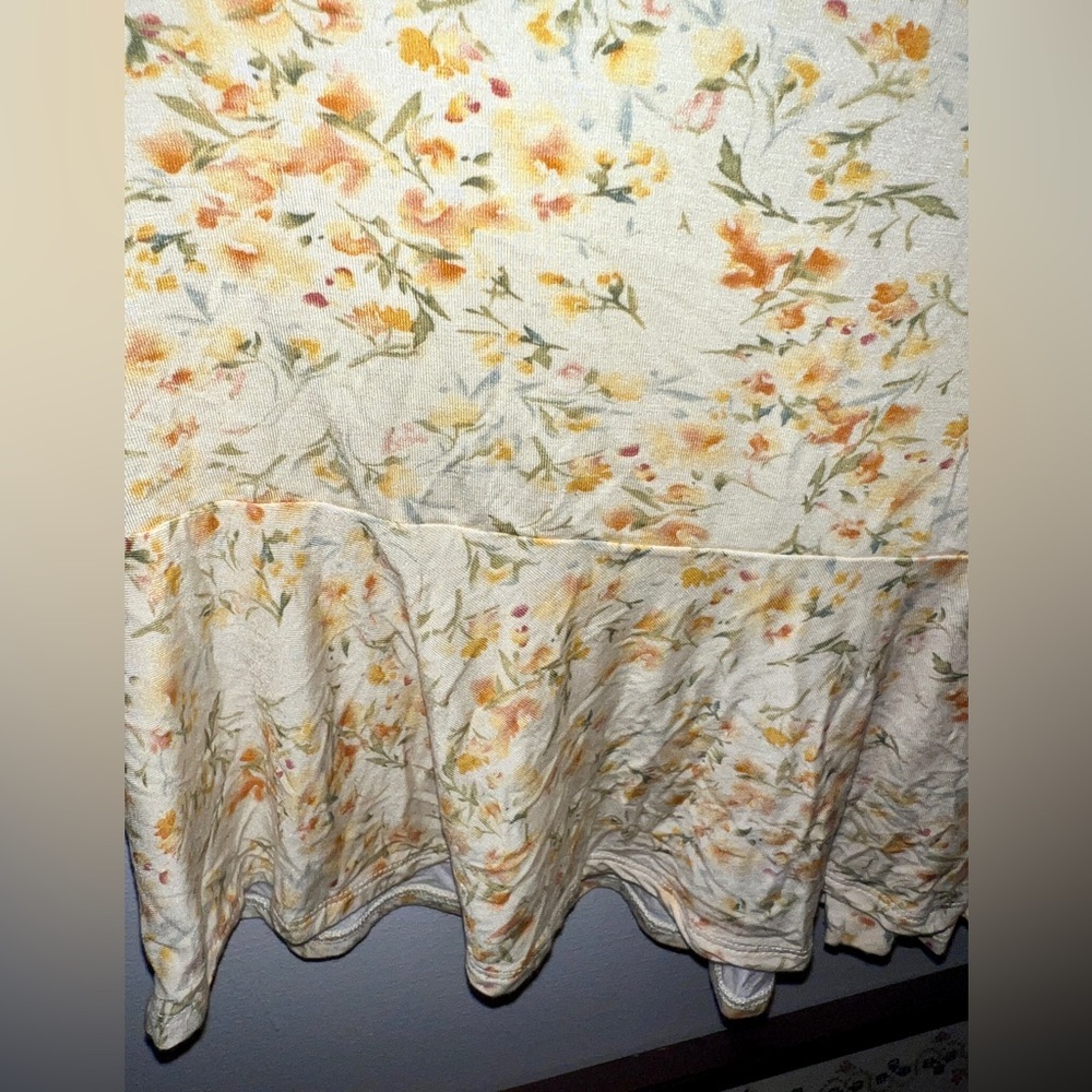 Soft Surroundings Cream Floral Robe - Picture 4 of 7